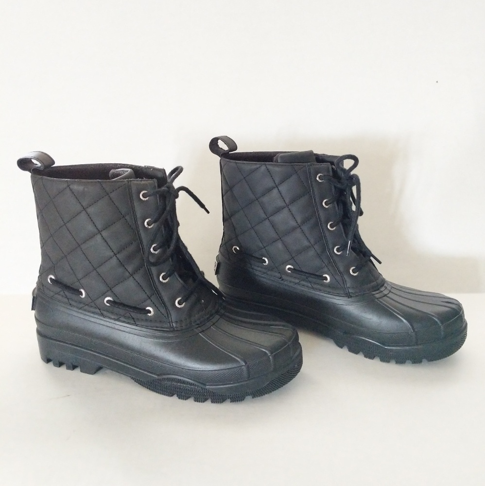 Sperry Black Quilted Winter & Rain Boots
